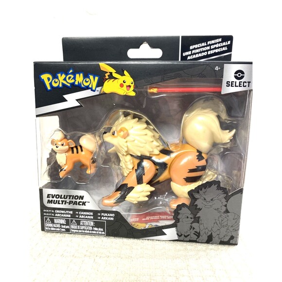 Pokemon Select Evolution Multipack Growlithe and Arcanine Battle Figures Orange - Picture 3 of 10